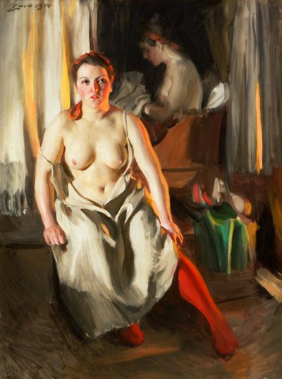 Red Stocking by Anders Leonard Zorn